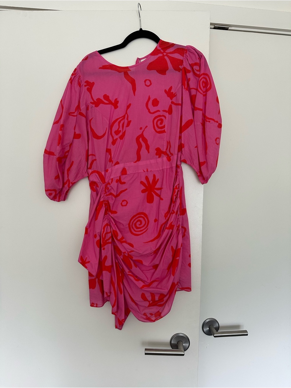 RHODE Pink and Red Abstract Slip Dress